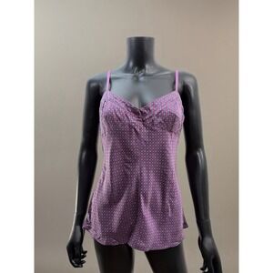 Express Silk Camisole Tank Top Purple Geometric Print 92%‎ Silk Women's Large